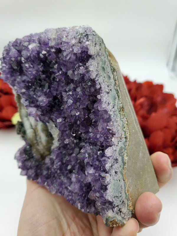 Uruguayan Amethyst with Goethite Inclusions Cut Base
