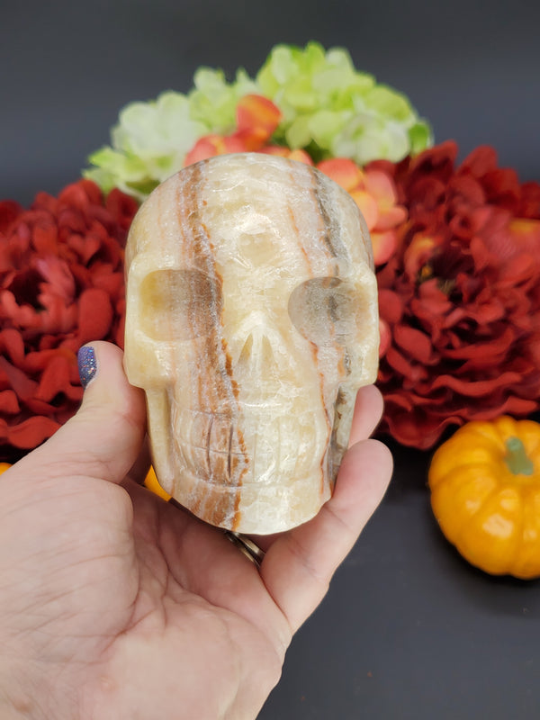 Tri Colored Calcite Skull