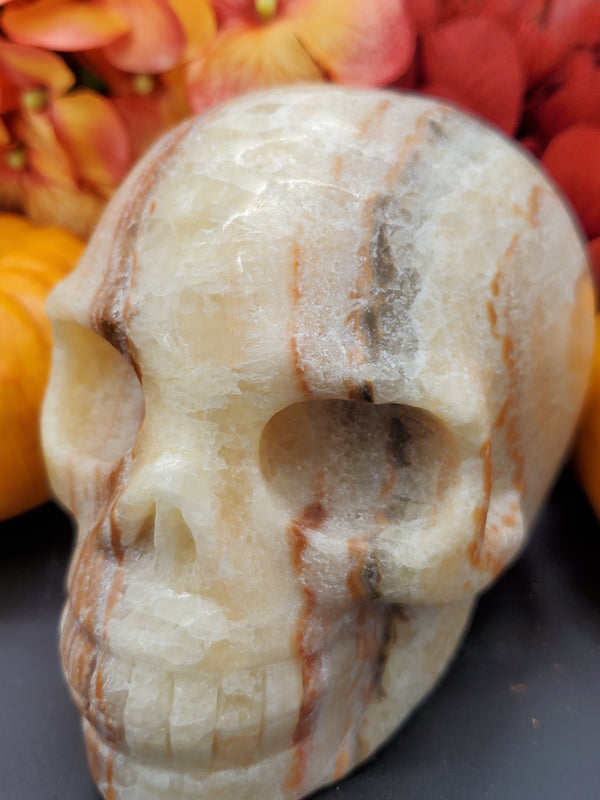 Tri Colored Calcite Skull
