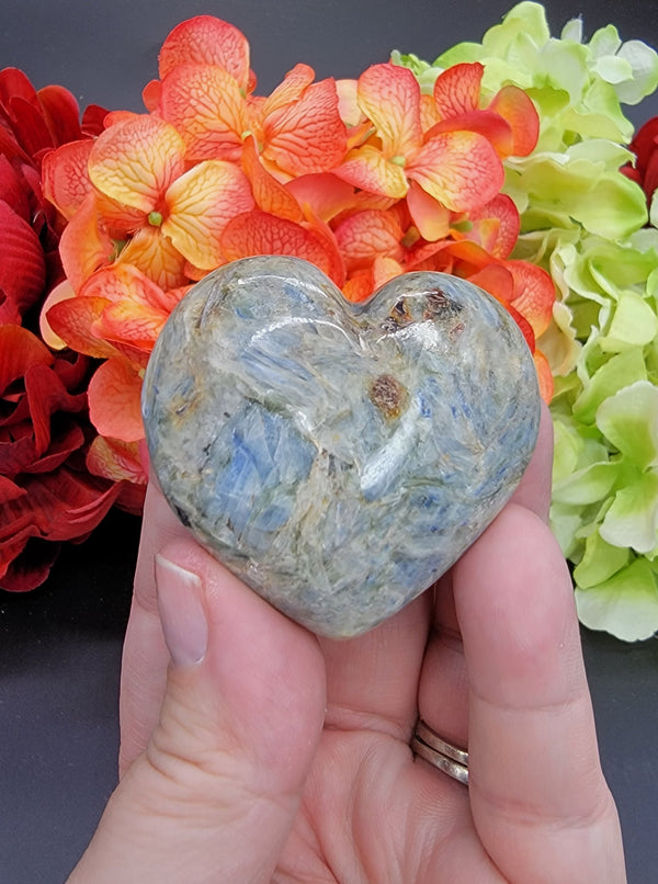 Blue and Green Kyanite with Mica Heart